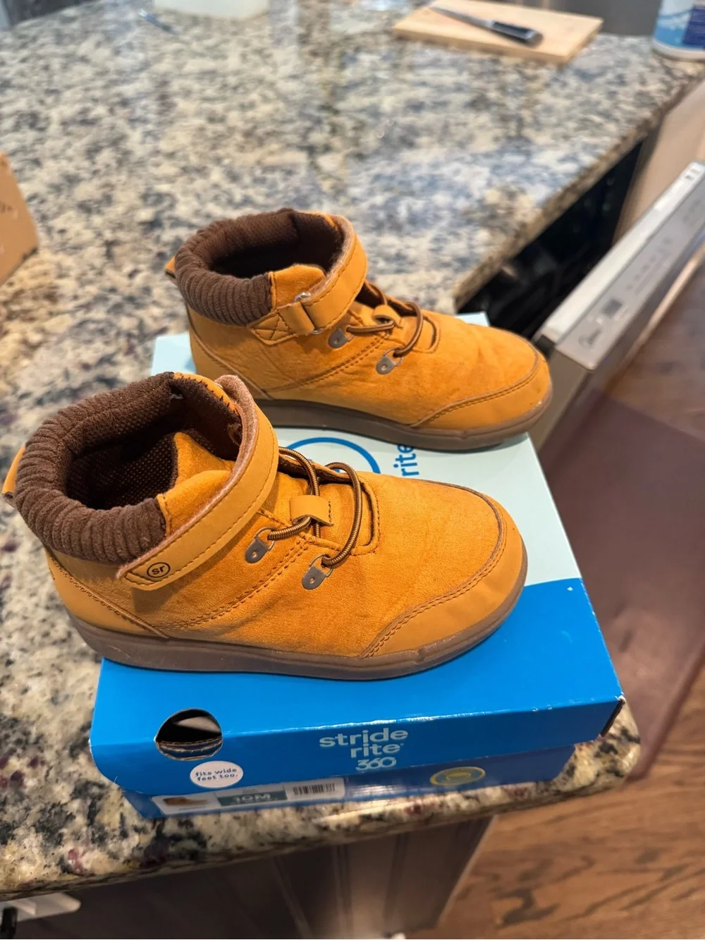 Stride Rite Orange Suede Kids' Ankle Boots